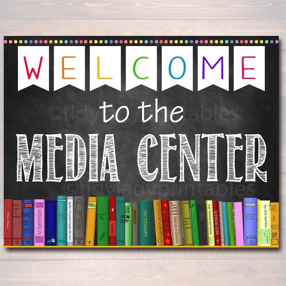 Media Center Sign with Colors 
